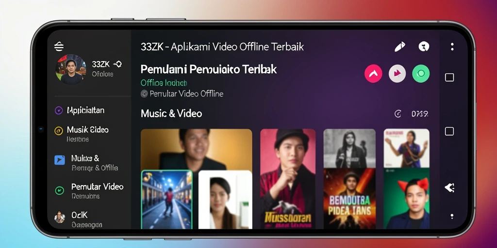 Tampilan antarmuka aplikasi Pemutar Video Offline 33ZK yang intuitif.