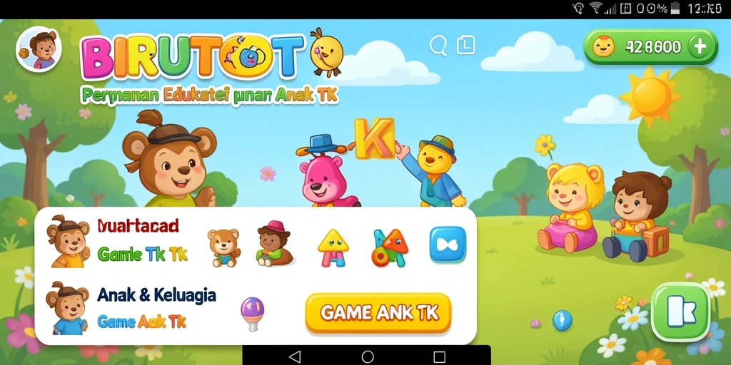 Antarmuka interaktif permainan edukatif anak-anak BIRUTOTO.