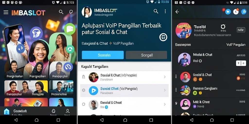 Tampilan antarmuka aplikasi IMBASLOT untuk VoIP Panggilan yang intuitif.