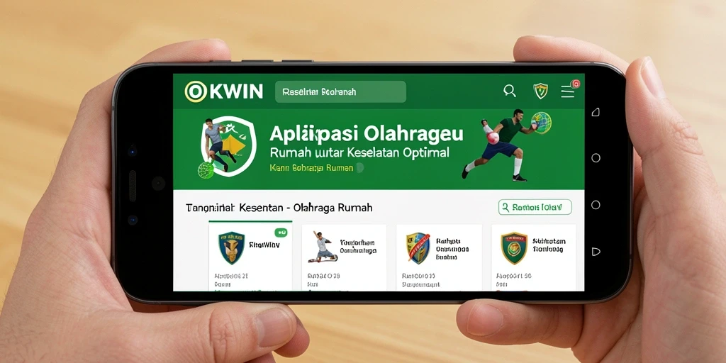 Tampilan antarmuka OKWIN yang user-friendly untuk olahraga rumah.