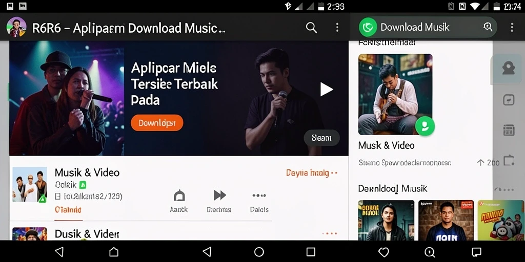 Tampilan antarmuka R6R6 yang sederhana dan fungsional untuk Download Musik.