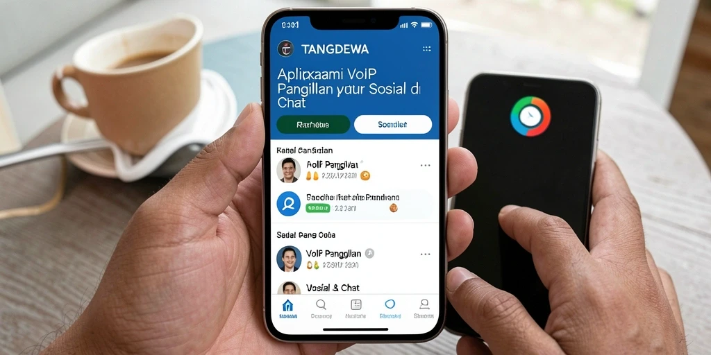 Tampilan antarmuka aplikasi VoIP Panggilan TANGANDEWA.