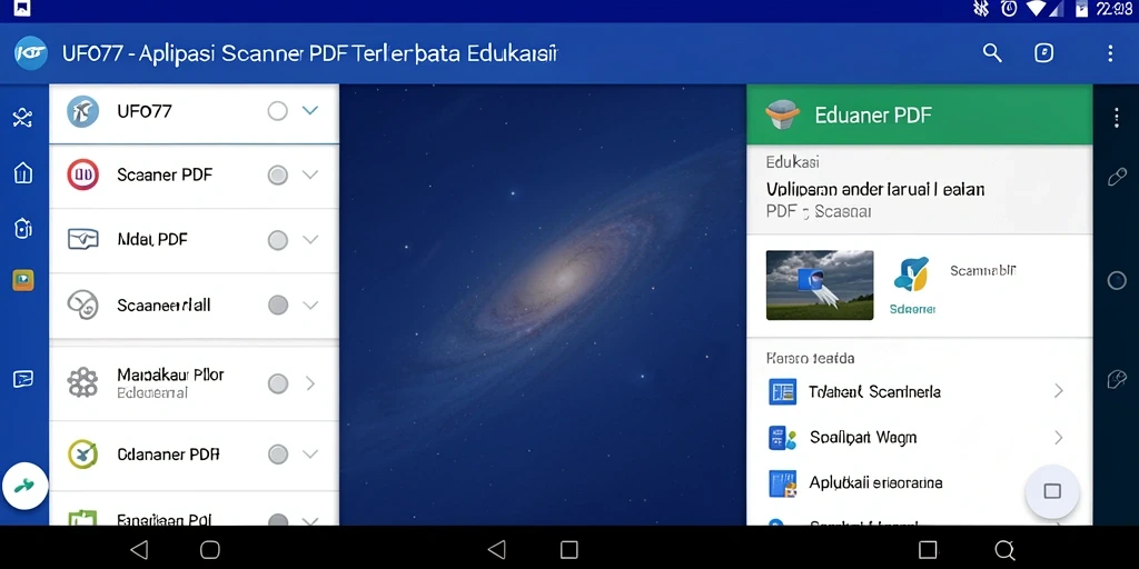Antarmuka UFO77 menunjukkan fungsi pemindaian PDF yang sederhana dan intuitif.