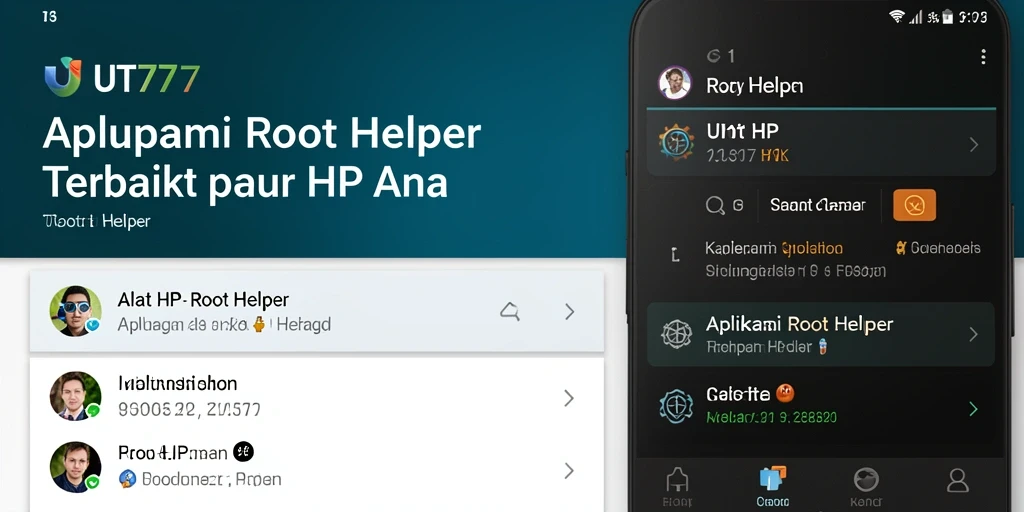 Tampilan antarmuka UT77 yang mudah digunakan untuk fungsi Root Helper.